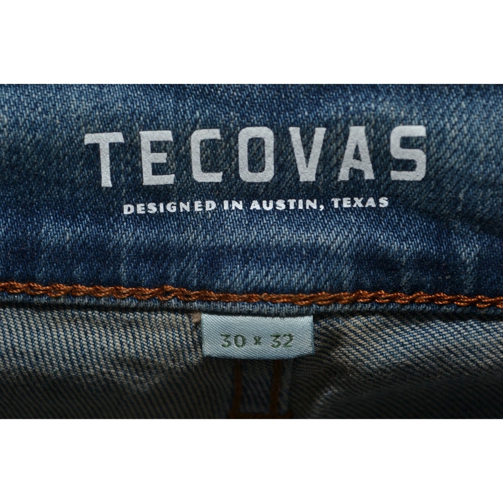 Tecovas Men 32x31 Premium Relaxed Jeans Blue Wash Straight Leg Denim (Tag 30x32) - Picture 12 of 16